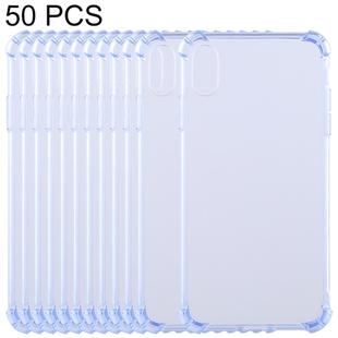 For iPhone XS Max 50 PCS 0.75mm Dropproof Transparent TPU Case (Blue)