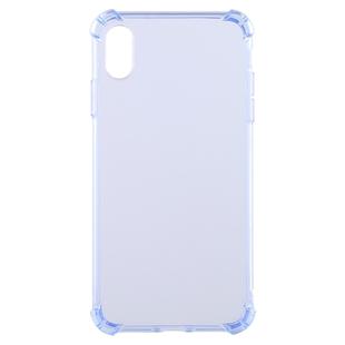 For iPhone XS Max 0.75mm Dropproof Transparent TPU Case (Blue)