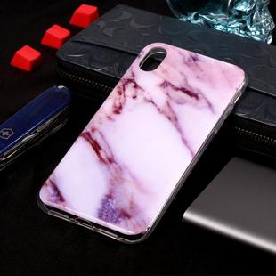 For iPhone XS Max Marble Pattern Soft TPU Case (Purple)