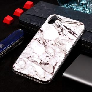 For iPhone XS Max Marble Pattern Soft TPU Case (White)