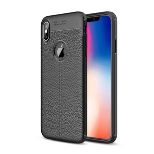For iPhone XS Max Litchi Texture TPU Case(Black)
