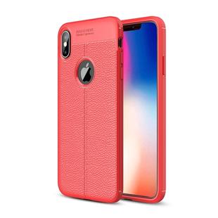 Litchi Texture TPU Case for  iPhone XS Max(Red)
