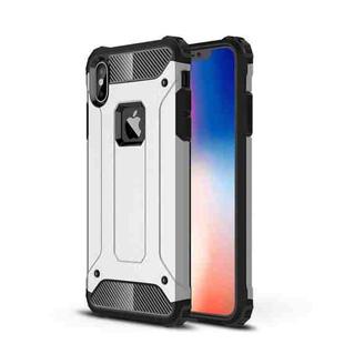 For iPhone XS Max TPU + PC Armor Combination Back Cover Case(Silver)