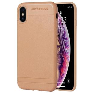 For iPhone XS Max Litchi Texture TPU Shockproof Case (Brown)