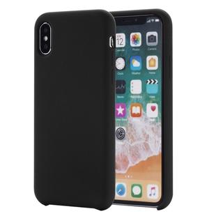 For iPhone XS Max Four Corners Full Coverage Liquid Silicone Protective Case Back Cover (Black)