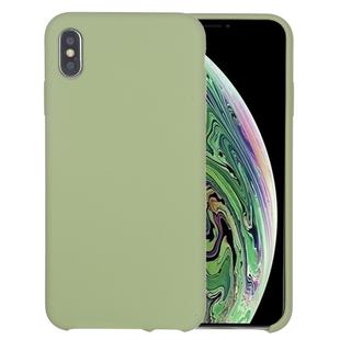 For iPhone XS Max Four Corners Full Coverage Liquid Silicone Protective Case Back Cover(Mint Green)