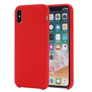 For iPhone XS Max Four Corners Full Coverage Liquid Silicone Protective Case Back Cover (Red)