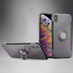 For iPhone XS Max Magnetic 360 Degrees Rotation Ring Armor Protective Case(Grey)