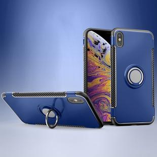 For iPhone XS Max Magnetic 360 Degrees Rotation Ring Armor Protective Case(Blue)