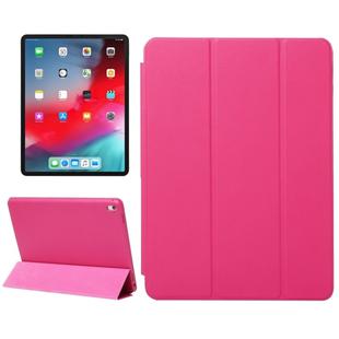 Horizontal Flip Solid Color Leather Case for iPad Pro 11 inch (2018), with Three-folding Holder & Wake-up / Sleep Function (Magenta)