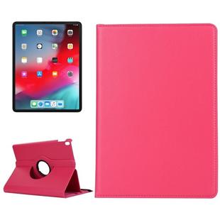 Litchi Texture Horizontal Flip 360 Degrees Rotation Leather Case for iPad Pro 11 inch (2018)，with Holder(Magenta)