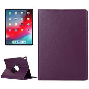 Litchi Texture Horizontal Flip 360 Degrees Rotation Leather Case for iPad Pro 11 inch (2018)，with Holder (Purple)