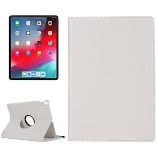 Litchi Texture Horizontal Flip 360 Degrees Rotation Leather Case for iPad Pro 11 inch (2018)，with Holder (White)
