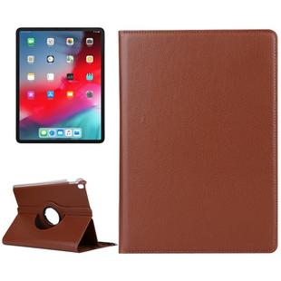 Litchi Texture Horizontal Flip 360 Degrees Rotation Leather Case for iPad Pro 11 inch (2018)，with Holder (Brown)