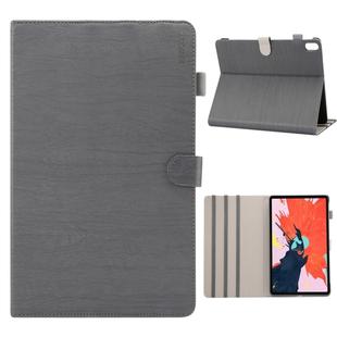 ENKAY Wood Texture + Plastic Bottom Case Horizontal Flip Leather Case for iPad Pro 11 inch (2018) , with Holder & Sleep / Wake-up Function (Grey)