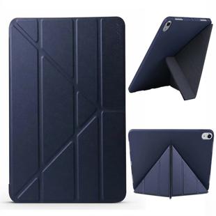 ENKAY Lambskin Texture + TPU Bottom Case Horizontal Deformation Flip Leather Case for iPad Pro 11 inch (2018)，with Three-folding Holder & Sleep / Wake-up Function (Blue)