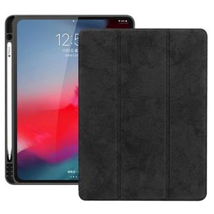 Horizontal Flip Leather Case with Pen Slot Three-folding Holder & Wake-up / Sleep Function for iPad Pro 12.9 (2018)(Black)