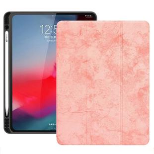 Horizontal Flip Leather Case with Pen Slot  Three-folding Holder & Wake-up / Sleep Function for iPad Pro 12.9 (2018)(Pink)
