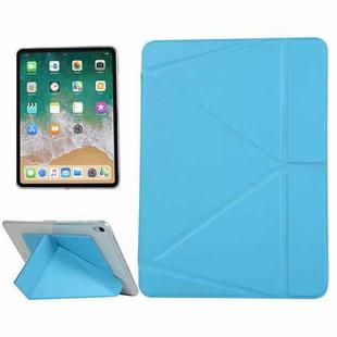 PU Leather Case for iPad Pro 11 inch (2018), with Multi-folding Holder & Sleep / Wake-up Function(Lake Blue)