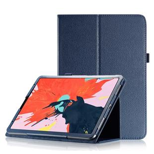 Litchi Texture Horizontal Flip Leather Case for iPad Pro 11 inch 2018, with Holder & Sleep / Wake-up Function (Dark Blue)