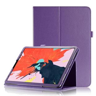 Litchi Texture Horizontal Flip Leather Case for iPad Pro 11 inch 2018, with Holder & Sleep / Wake-up Function (Purple)