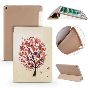 Maple Pattern Horizontal Flip PU Leather Case for iPad Air 2019 / Pro 10.5 inch, with Three-folding Holder & Honeycomb TPU Cover