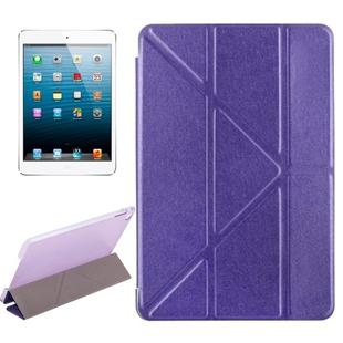 Transformers Style Silk Texture Horizontal Flip Solid Color Leather Case with Holder for iPad Mini 2019 (Purple)