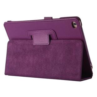 Litchi Texture Horizontal Flip PU Leather Protective Case with Holder for iPad Mini 2019 (Purple)