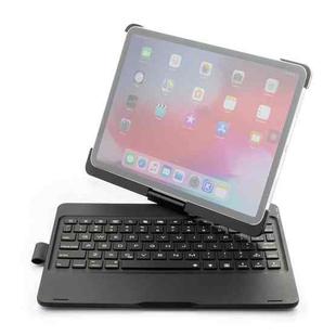 360 Degrees Rotation Colored Backlight Bluetooth Keyboard with ABS Tablet Case for iPad Pro 11 (2018)(Black)