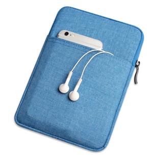 Shockproof Canvas + Space Cotton + Plush Protective Bag for iPad Mini 5 2019(Lake Blue)
