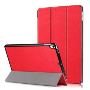Custer Texture Horizontal Flip Leather Case for  iPad Air 2019 10.5 inch, with Three-folding Holder & Sleep / Wake-up Function (Red)