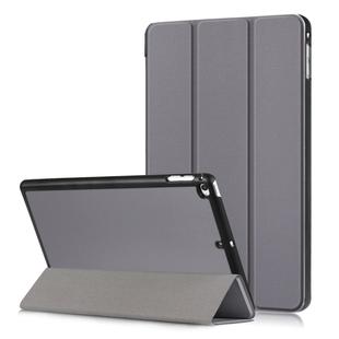 Custer Texture Horizontal Flip Leather Case for  iPad Mini 2019 & Mini 4, with Three-folding Holder & Sleep / Wake-up Function (Grey)