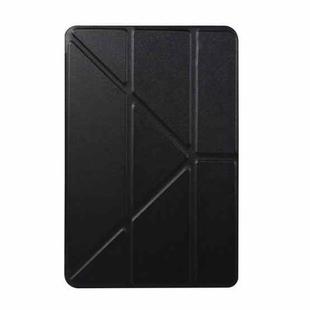 Honeycomb TPU Bottom Case Horizontal Deformation Flip Leather Case for iPad Mini 2019，with Holder (Black)