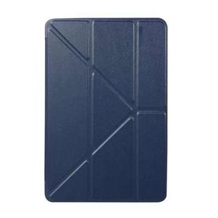 Honeycomb TPU Bottom Case Horizontal Deformation Flip Leather Case for iPad Mini 2019，with Holder (Dark Blue)