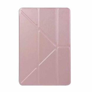 Honeycomb TPU Bottom Case Horizontal Deformation Flip Leather Case for iPad Mini 2019，with Holder (Rose Gold)