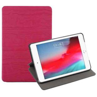 Tree Texture Horizontal Flip Leather Case for iPad Mini 2019, with Holder & Sleep / Wake-up Function (Purplish Red)