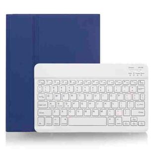 X-11B Skin Plain Texture Detachable Bluetooth Keyboard Tablet Case for iPad Pro 11 inch 2020 / 2018, with Pen Slot (Blue)