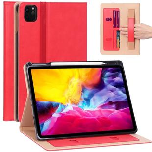 For iPad Pro 11 (2020) Retro Texture PU + TPU Horizontal Flip Leather Tablet Case with Holder & Card Slots & Hand Strap (Red)