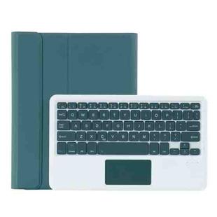 YT11B-A Detachable Candy Color Bluetooth Keyboard Leather Tablet Case with Touch Pad & Pen Slot & Holder for iPad Pro 11 inch 2021 (Dark Green)