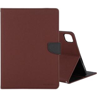 For iPad Pro 12.9 2020 GOOSPERY FANCY DIARY Cross Texture Leather Tablet Case with Holder & Card slots & Wallet (Brown)