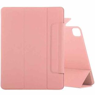 For iPad Pro 11 2022 / 2021 / 2020 / 2018 / Air 2020 10.9 Horizontal Flip Ultra-thin Fixed Buckle Magnetic PU Leather Tablet Case With Three-folding Holder & Sleep / Wake-up Function(Pink)