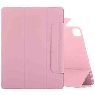 For iPad Air 13 2024 / 2025 / Pro 12.9 2020 Double-sided Magnetic Flip PU Leather Tablet Case With Holder & Sleep / Wake-up Function(Light Pink)
