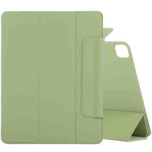 For iPad Air 13 2024 / Pro 12.9 2020 Double-sided Magnetic Flip PU Leather Tablet Case With Holder & Sleep / Wake-up Function(Grass Green)