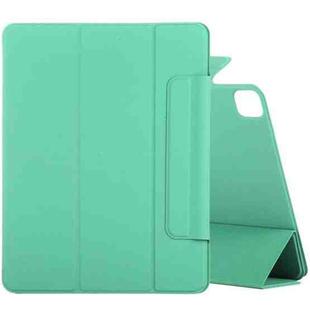For iPad Pro 12.9 inch (2020) Horizontal Flip Ultra-thin Double-sided Clip Fixed Buckle Magnetic PU Leather Tablet Case With Three-folding Holder & Sleep / Wake-up Function(Light Green)