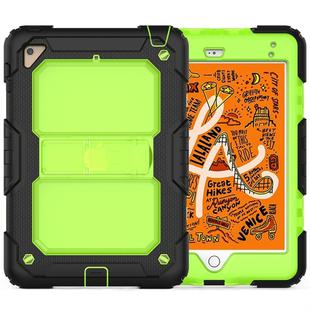 Shockproof Transparent PC + Silica Gel Protective Case for iPad Mini 2019 / Mini 4, with Holder & Shoulder Strap(Green)