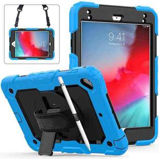 Shockproof Colorful Silica Gel + PC Protective Case for iPad Mini 2019 / Mini 4, with Holder & Shoulder Strap & Hand Strap & Pen Slot(Baby Blue)