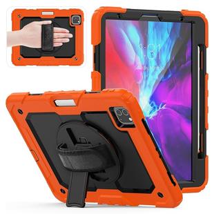 For iPad Pro 11 inch (2018) / Pro 11 inch (2020) Shockproof Colorful Silica Gel + PC Protective Tablet Case with Holder & Shoulder Strap & Hand Strap & Pen Slot(Orange)