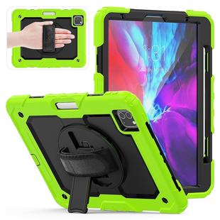 For iPad Pro 11 inch (2018) / Pro 11 inch (2020) Shockproof Colorful Silica Gel + PC Protective Tablet Case with Holder & Shoulder Strap & Hand Strap & Pen Slot(Green)