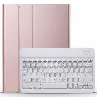 A11 Bluetooth 3.0 Ultra-thin ABS Detachable Bluetooth Keyboard Leather Tablet Case with Holder for iPad Pro 11 inch 2021 (Rose Gold)