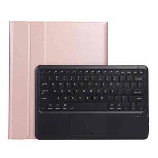A12B-A Ultra-thin ABS Detachable Bluetooth Keyboard Tablet Case with Touchpad & Pen Slot & Holder for iPad Pro 12.9 2021 / 2020 / 2018 (Rose Gold)